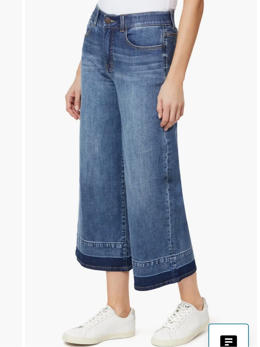 CURVE APPEAL Women’s Wide-Leg Crop Blue Jeans Size 14 / 32 - Picture 3 of 3